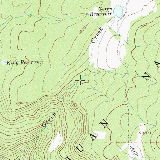 Topographic Map of Steer Number Eight Reservoir, CO
