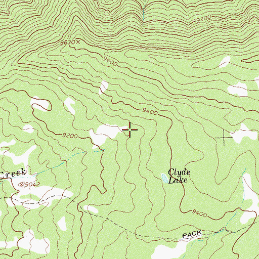 Topographic Map of CLyde Lake Reservoir, CO