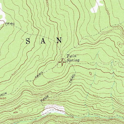Topographic Map of Twin Spring Reservoir, CO