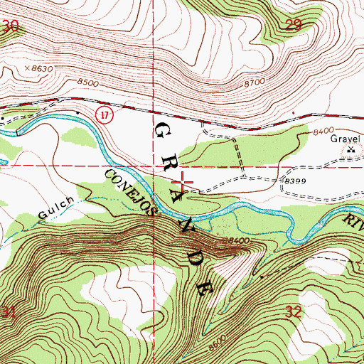 Topographic Map of Mogote Campground, CO