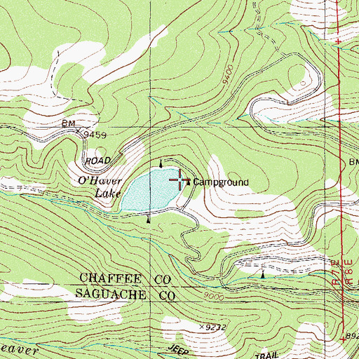 Topographic Map of O Haver Lake Campground, CO
