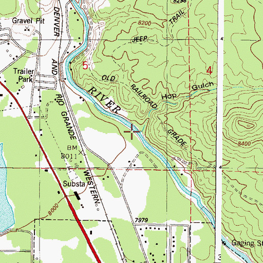 Topographic Map of Hop Gulch, CO