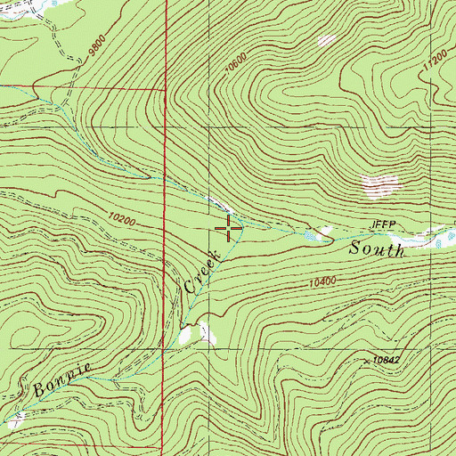 Topographic Map of Bonnie Creek, CO