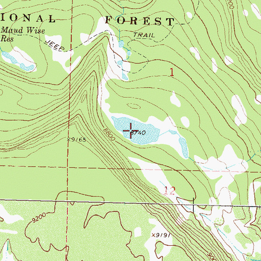 Topographic Map of Knife Edge Reservoir, CO
