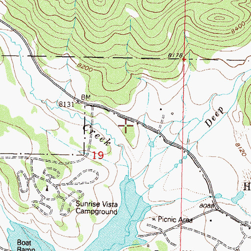 Topographic Map of Steamboat Lake State Park Headquarters, CO