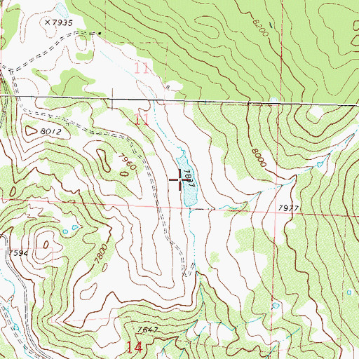 Topographic Map of Dry Cottonwood Reservoir, CO