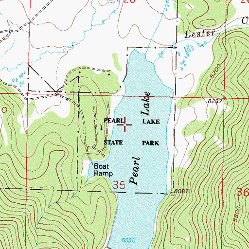 Topographic Map of Pearl Lake State Park, CO