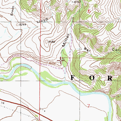 Topographic Map of Bar Canyon, CO