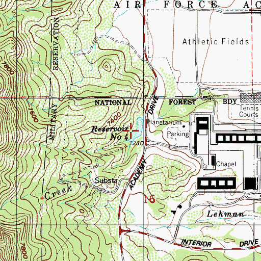Topographic Map of Reservoir Number Four, CO