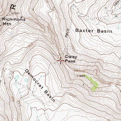 Topographic Map of Daisy Pass, CO