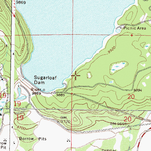 Topographic Map of Maid of Erin Picnic Ground, CO