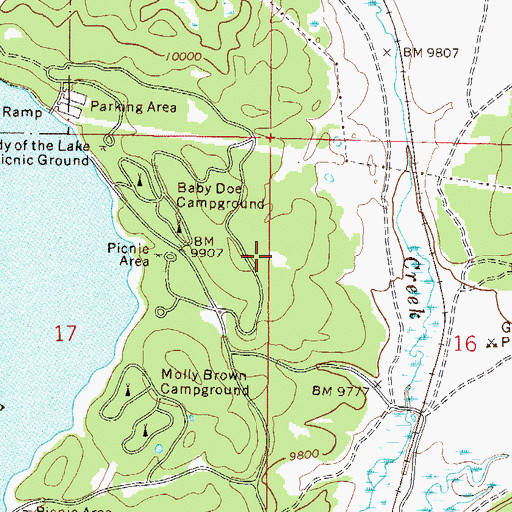 Topographic Map of Printer Boy Campground, CO