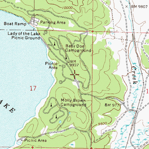 Topographic Map of Belle of Colorado Campground, CO