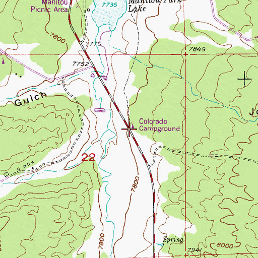 Topographic Map of Colorado Campground, CO