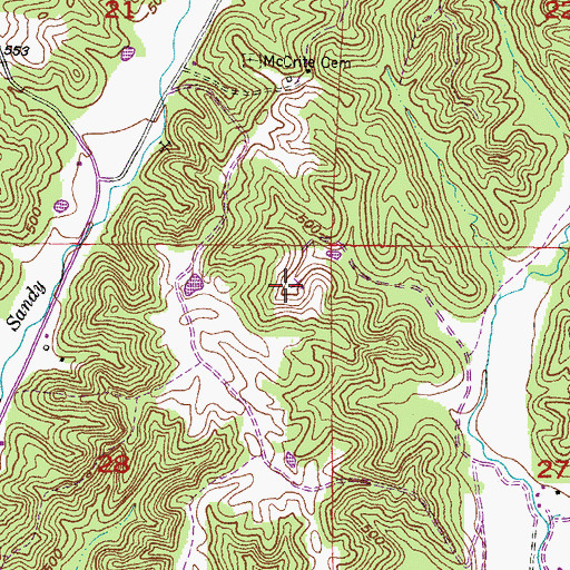 Topographic Map of Birk-McRite Quarry, IL