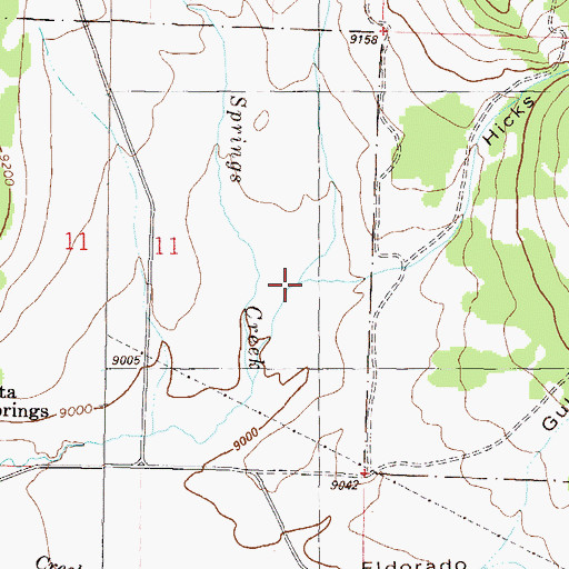 Topographic Map of Hicks Gulch, CO