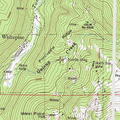 Topographic Map of North Star, CO