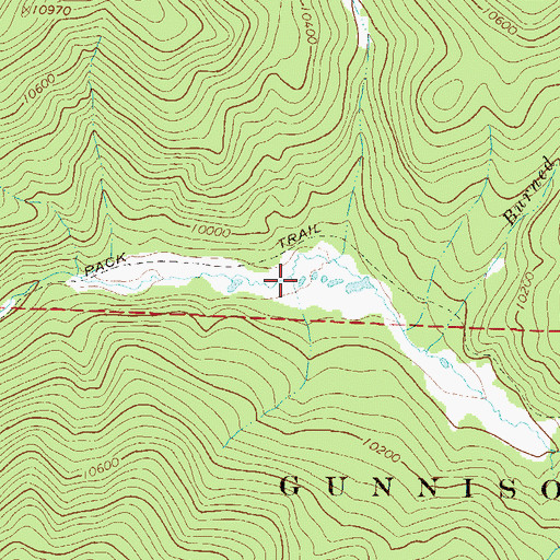 Topographic Map of Hidden Creek, CO