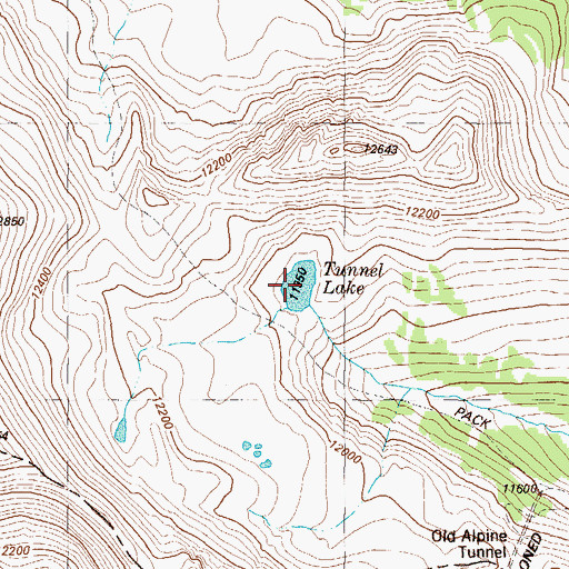 Topographic Map of Tunnel Lake, CO