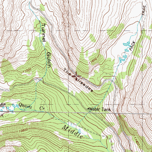 Topographic Map of The Palisades, CO