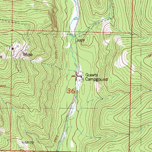 Topographic Map of Quartz Campgound, CO