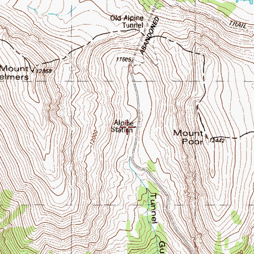 Topographic Map of Alpine Station, CO