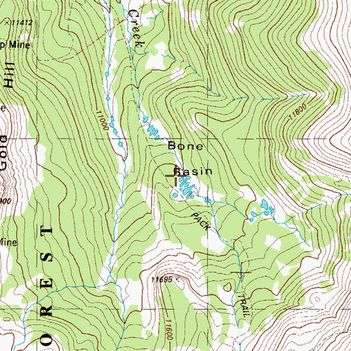 Topographic Map of Bone Basin, CO