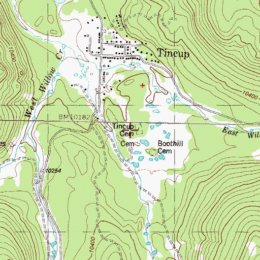 Topographic Map of Tincup Cemetery, CO
