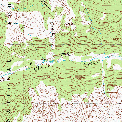 Topographic Map of Woodchopper Creek, CO