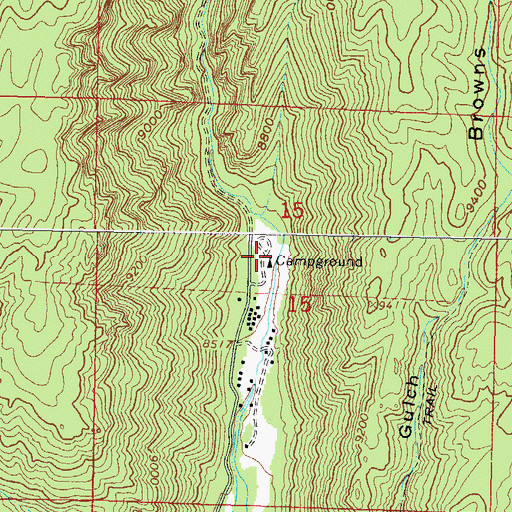 Topographic Map of Spring Creek Campground, CO