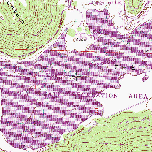 Topographic Map of Vega Reservoir, CO