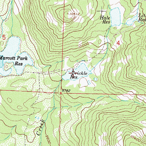 Topographic Map of Trickle Reservoir, CO