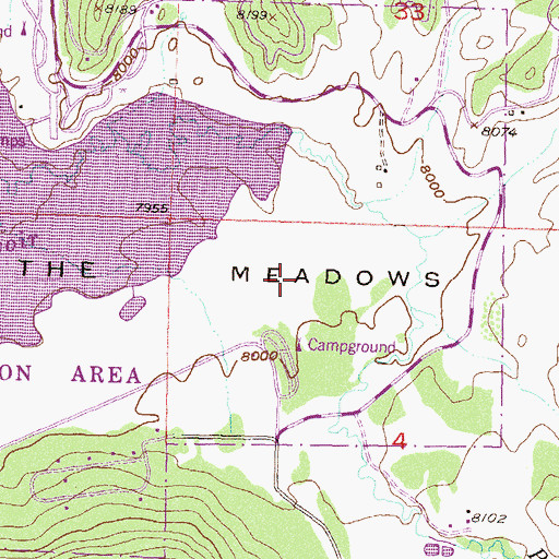 Topographic Map of Aspen Grove Campground, CO
