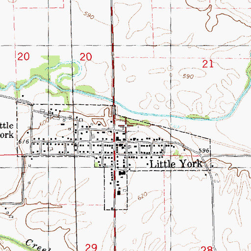 Topographic Map of Little York Cemetery, IL