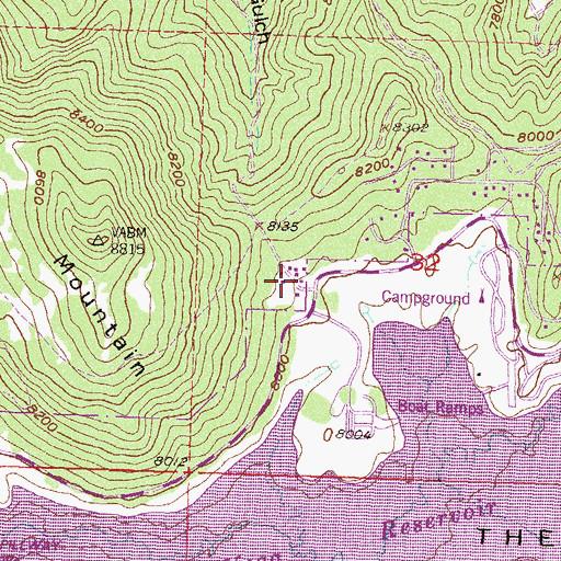 Topographic Map of Vega Lodge, CO