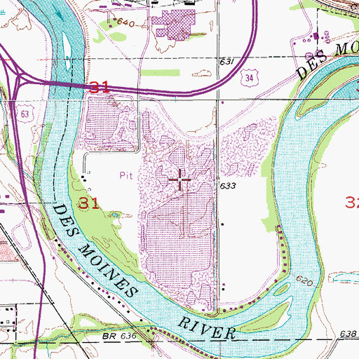 Topographic Map of Gray Eagle Wildlife Reserve, IA