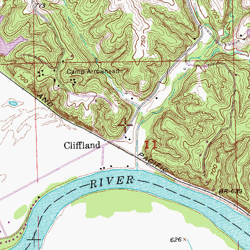 Topographic Map of Cliff Land (historical), IA