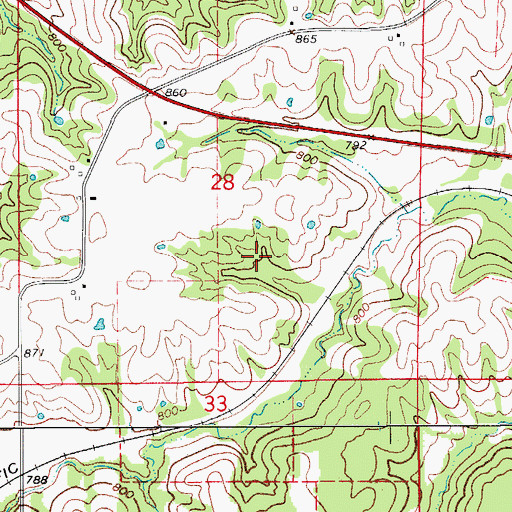 Topographic Map of Willard (historical), IA