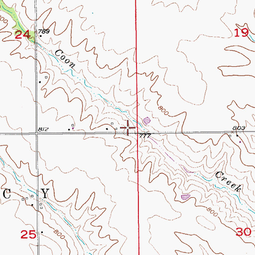 Topographic Map of Tunis Post Office (historical), IA