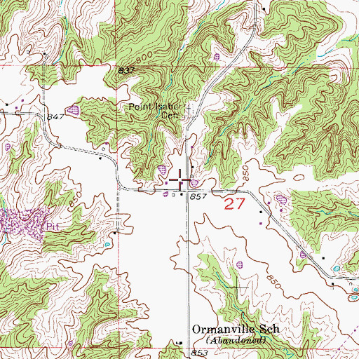 Topographic Map of Point Isabelle Post Office (historical), IA