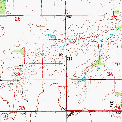 Topographic Map of Yampa Post Office (historical), IA