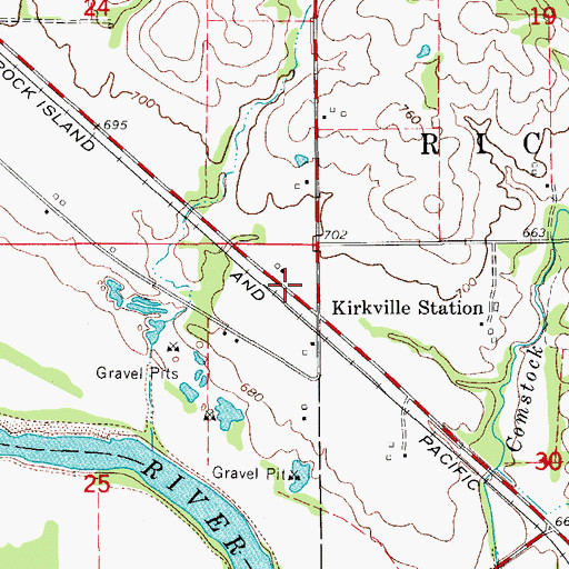Topographic Map of Fountain Springs Post Office (historical), IA