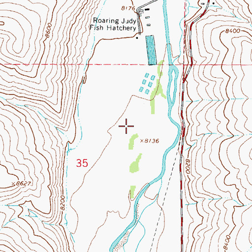 Topographic Map of Roaring Judy State Wildlife Area, CO