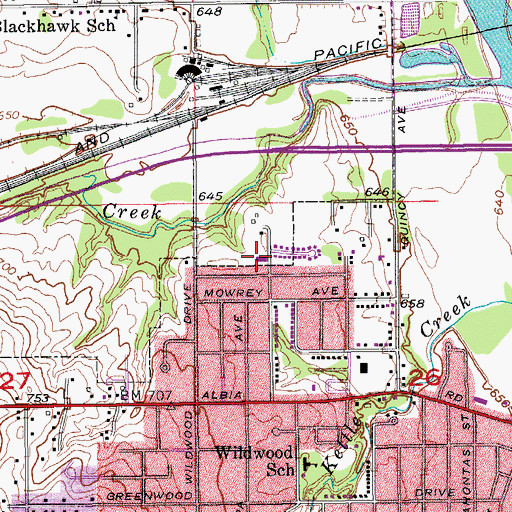 Topographic Map of Calvary Baptist Church, IA