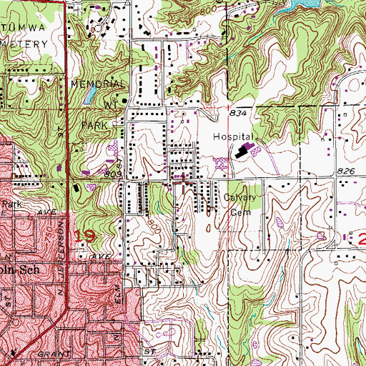 Topographic Map of Penn Avenue Free Methodist Church, IA