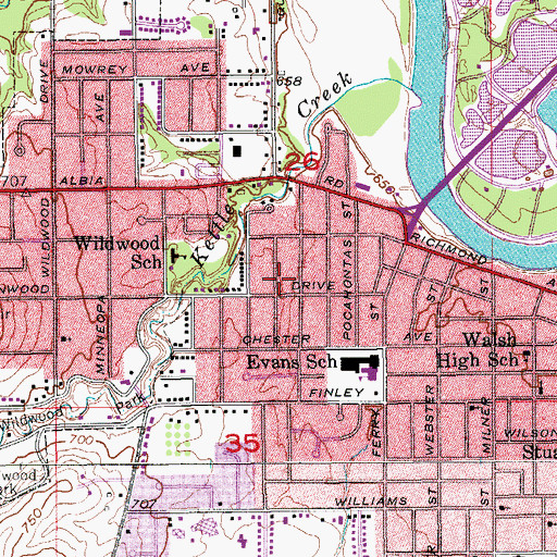 Topographic Map of First Church - Open Bible, IA