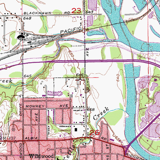 Topographic Map of First Church of God, IA