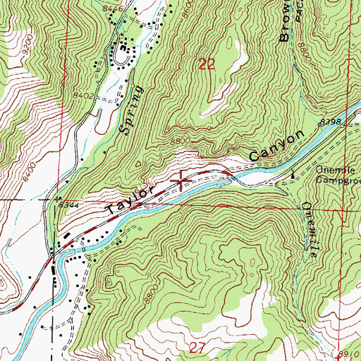 Topographic Map of Taylor Canyon Campground, CO