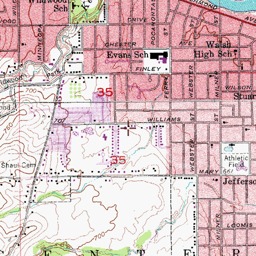 Topographic Map of Pickwick Church of Christ, IA