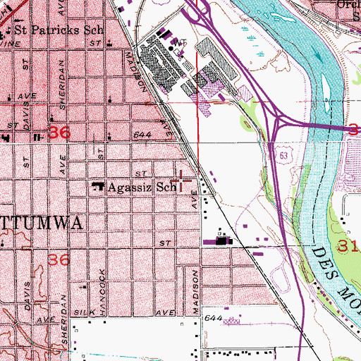 Topographic Map of Jehovahs Witnesses, IA